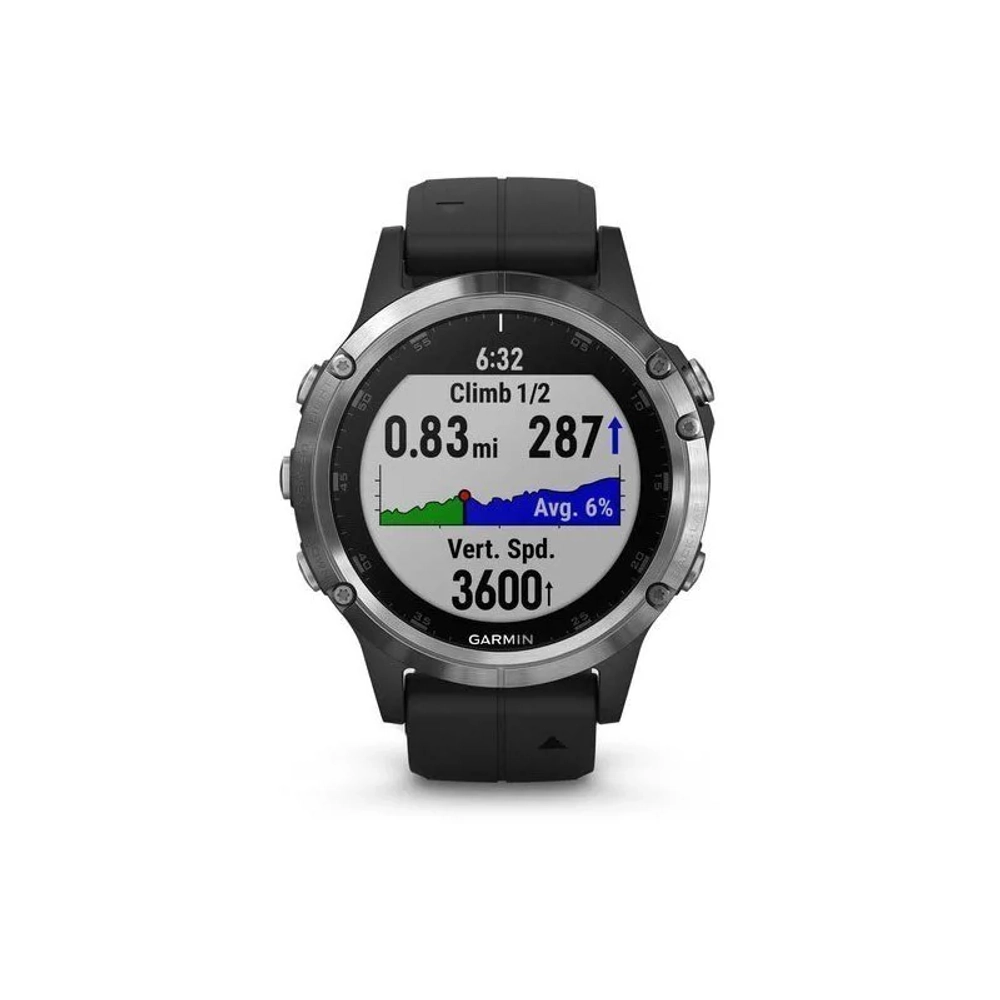 Смарт-часы Garmin Fenix 5 Plus, серебристый, 010-01988-17