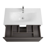 Тумба с раковиной подвесная BelBagno KRAFT-800-2C-SO-GSO Темно-Серый матовый, раковина белая BB-8099-80