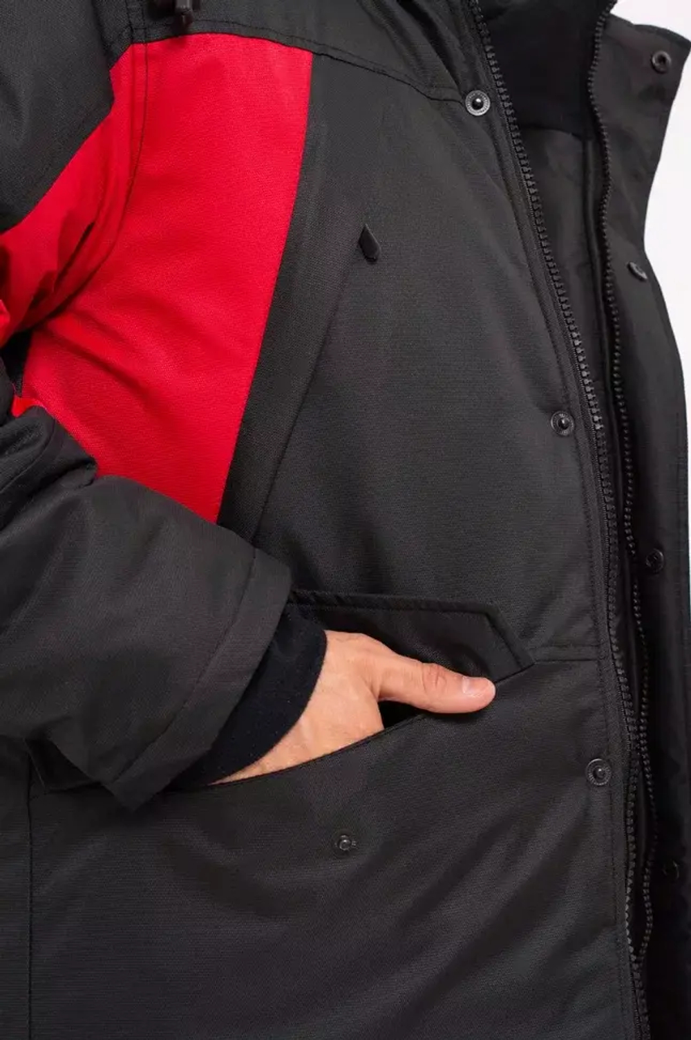 Зимний мужской костюм-поплавок ONERUS "Фишер -45" (Таслан) Черный/Красный