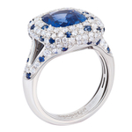 Кольцо с Сапфирами и Бриллиантами, R0211-0/6