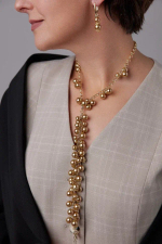 Серьги Currant золотой жемчуг, оттенок золото