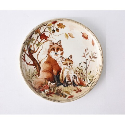 Обеденная тарелка "Золотая осень. Лисички" 21,6х21,6х2,3см Керамика