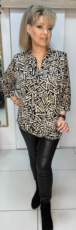 Блузон-поло(туника) с кулиской "соломка"