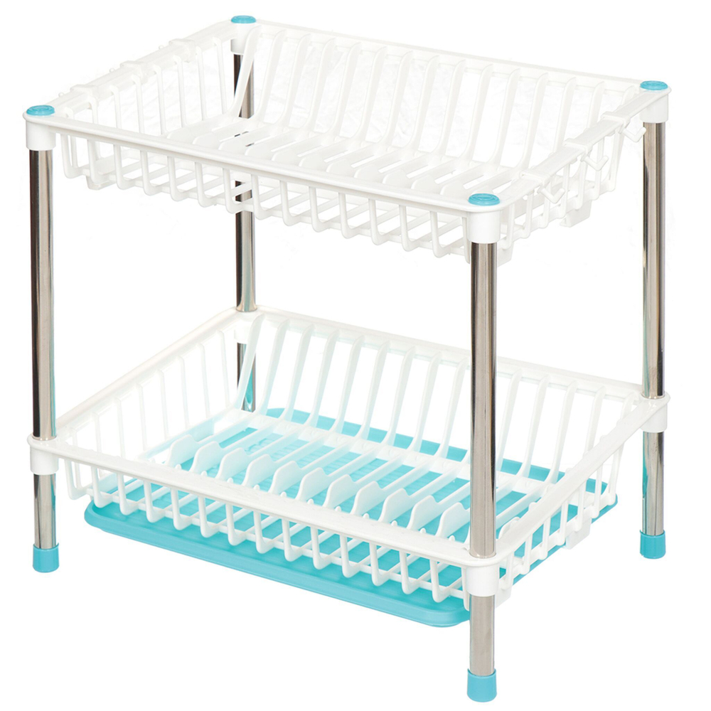 Сушилка для посуды, нержавеющая сталь, с поддоном, 44х32.5х43 см, Y387