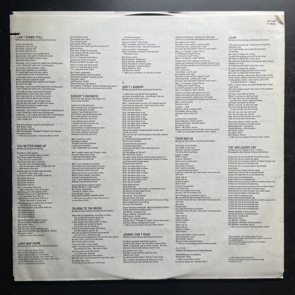 Don Henley ‎– I Can't Stand Still (США 1982г.)