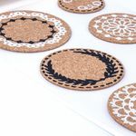 Наклейки пробковые для скрапбукинга и декора КРУГИ, 7 штук, с рисунком, ОСТРОВ СОКРОВИЩ, 662281