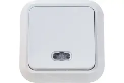 Выключатель Makel Siva Ustu 1-клавишный с индикатором накладной белый 036778