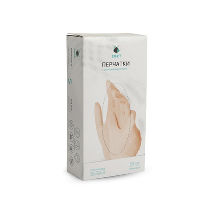 SAF&TY перчатки виниловые, ПРОЗРАЧНЫЕ, L, 50 пар в упаковке