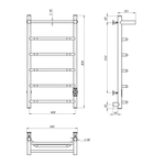 Полотенцесушитель электрический ЛЦ 80х40 7 пер ТРАПЕЦИЯ ПОЛКА унив(скрыт подкл, таймер,306Вт) ТРУГОР