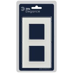 Рамка для розеток и выключателей ЭРА Elegance 14-5102-01М на 2 поста, стекло, белый матовый+бел.