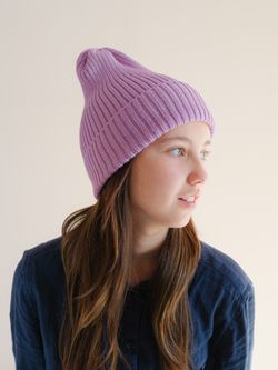 Шапка вязаная-резинка весенняя/осенняя КЭП(Лаванда)