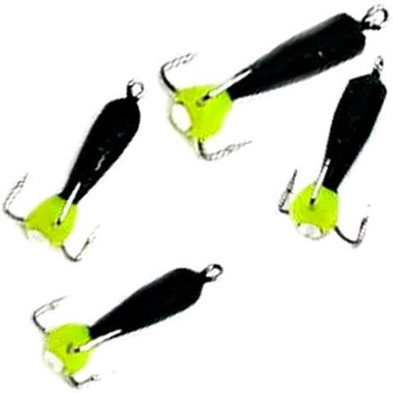 Мормышка вольф. безнасадочная "ЯМАН" Черт с петлей (длинный), d-2 мм, вес 0,5 г, капля с глазком, цв. флуор. Желтый