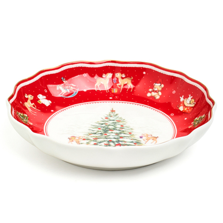 БЛЮДО LEFARD "С НОВЫМ ГОДОМ!" 16*3,5 СМ КРАСНОЕ (КОР=24ШТ.)