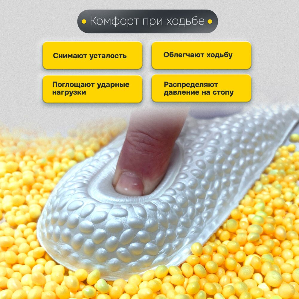 Стельки для обуви с АМОРТИЗИРУЮЩИМИ ВСТАВКАМИ, материал EVA, размер RU 34-39 / EU 35-40, с линиями выреза, SHEGRA (ШЕГРА), 700752