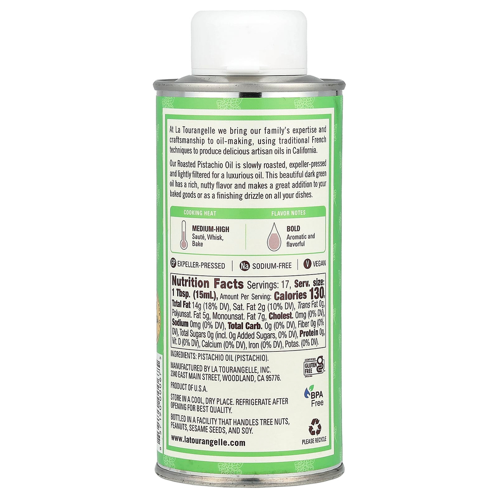 La Tourangelle, Фисташковое масло из обжаренных семян, 8,45 жидкой унции (250 мл)