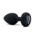 Черная вибрирующая втулка b-Vibe Vibrating Jewel Plug M/L BV-031-BLK