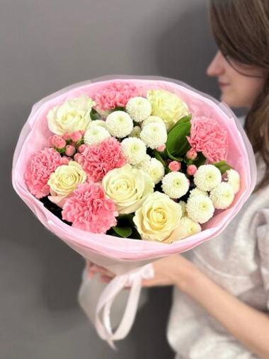 Авторский букет в розовой гамме