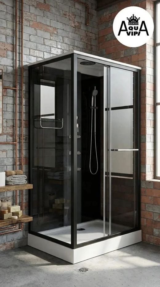 Кабина душевая AquAvipi 115х85х217 черная