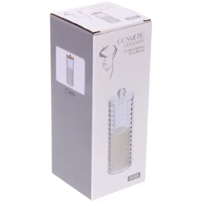 Диспенсер для ватных дисков «КАПЕЛЛА», прозрачный, 7.3*19см