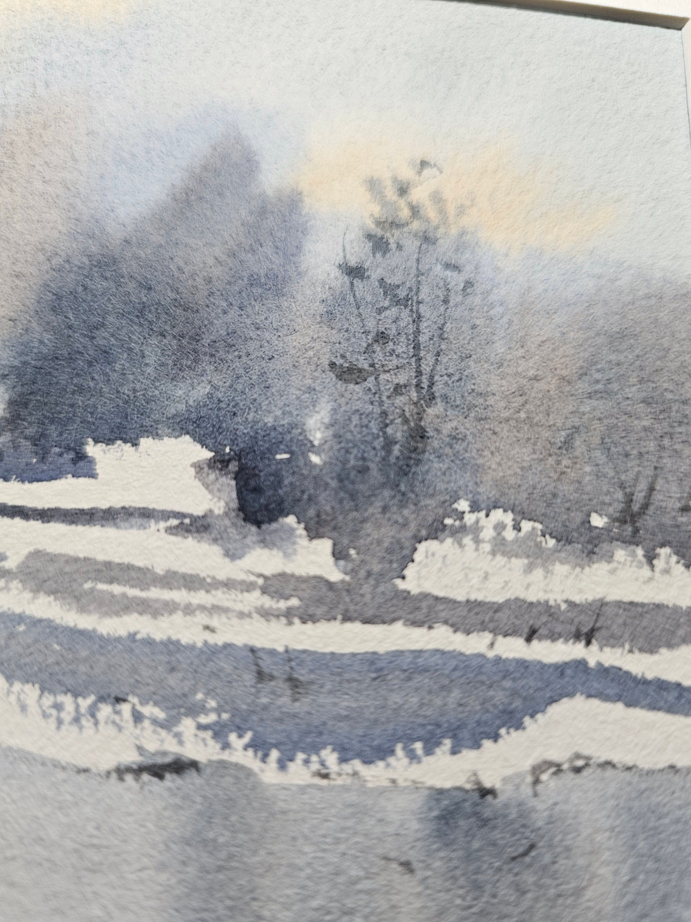 Картина авторская акварельная в паспарту 21х30 см на стену для интерьера "Настроение осени"