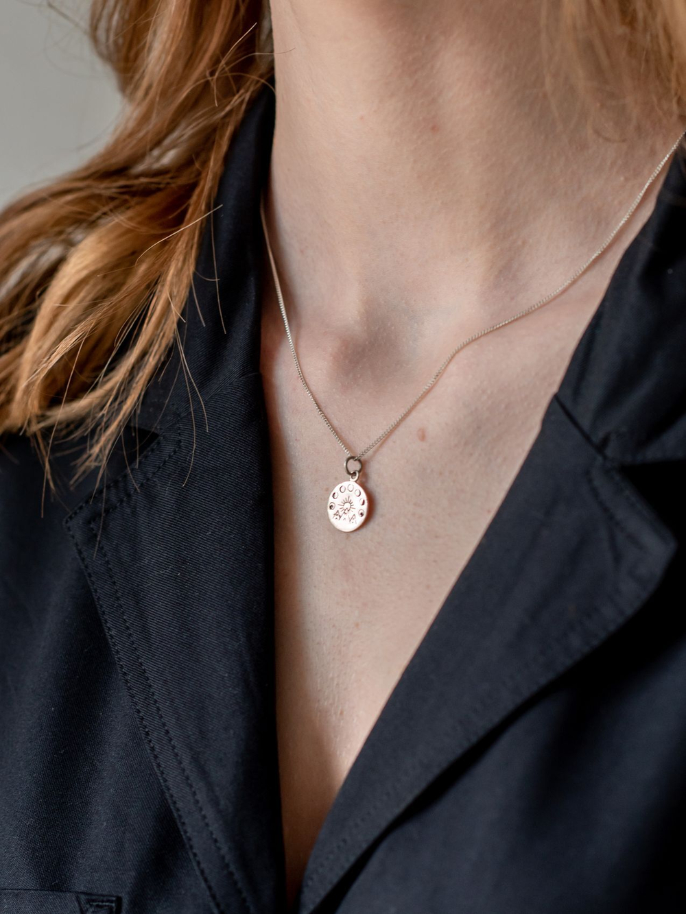 Подвеска ФАЗЫ ЛУНЫ с цепочкой, серебро