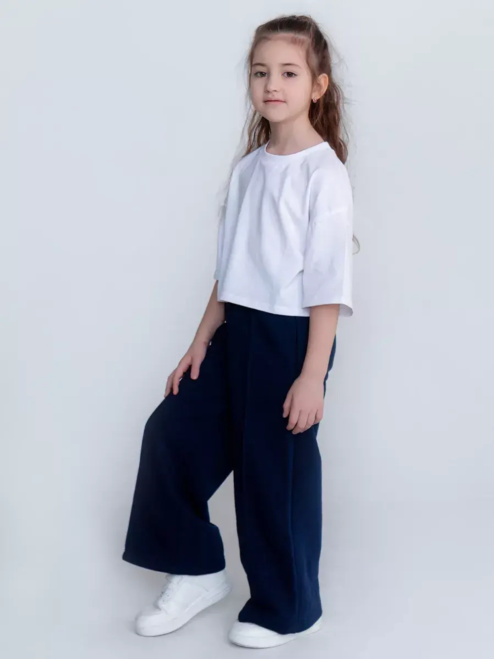 Брюки детские широкие палаццо в школу