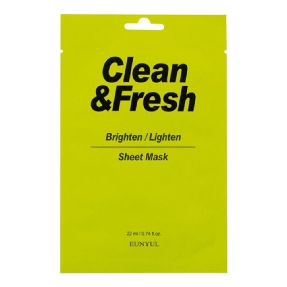 Маска тканевая для здорового цвета лица Eunyul Clean&fresh brighten/lighten sheet mask, 22 мл