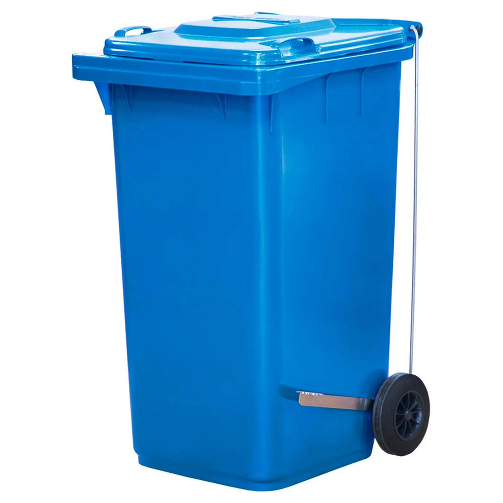 Бак для мусора 240л с крышкой прямоугольный с педалью