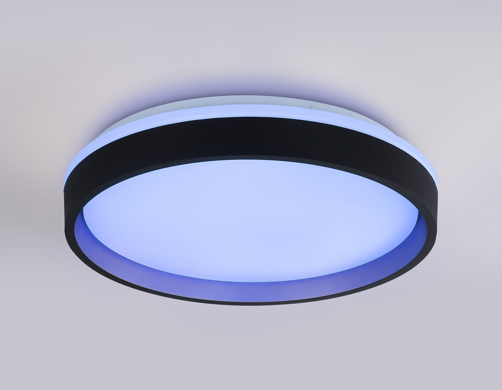 FZ604 BK/GD черный/золото IP20 46W 3000K-6500K+RGB D390*80 (ПДУ ИК)