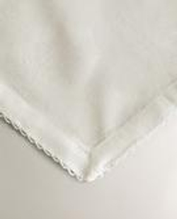 ZARA HOME САЛФЕТКИ С ФЕСТОНАМИ (НАБОР ИЗ 2 ШТ.), БЕЛЫЙ