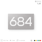 Номер на дверь 684, табличка на дверь для офиса, квартиры, кабинета, аудитории, склада, серая 120х70 мм, Айдентика Технолоджи