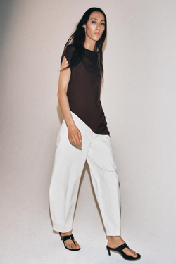 ZARA АСИММЕТРИЧНЫЙ СВИТЕР, КОРИЧНЕВЫЙ