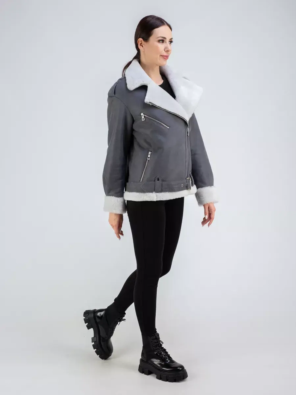 Дубленка авиатор натуральная зимняя