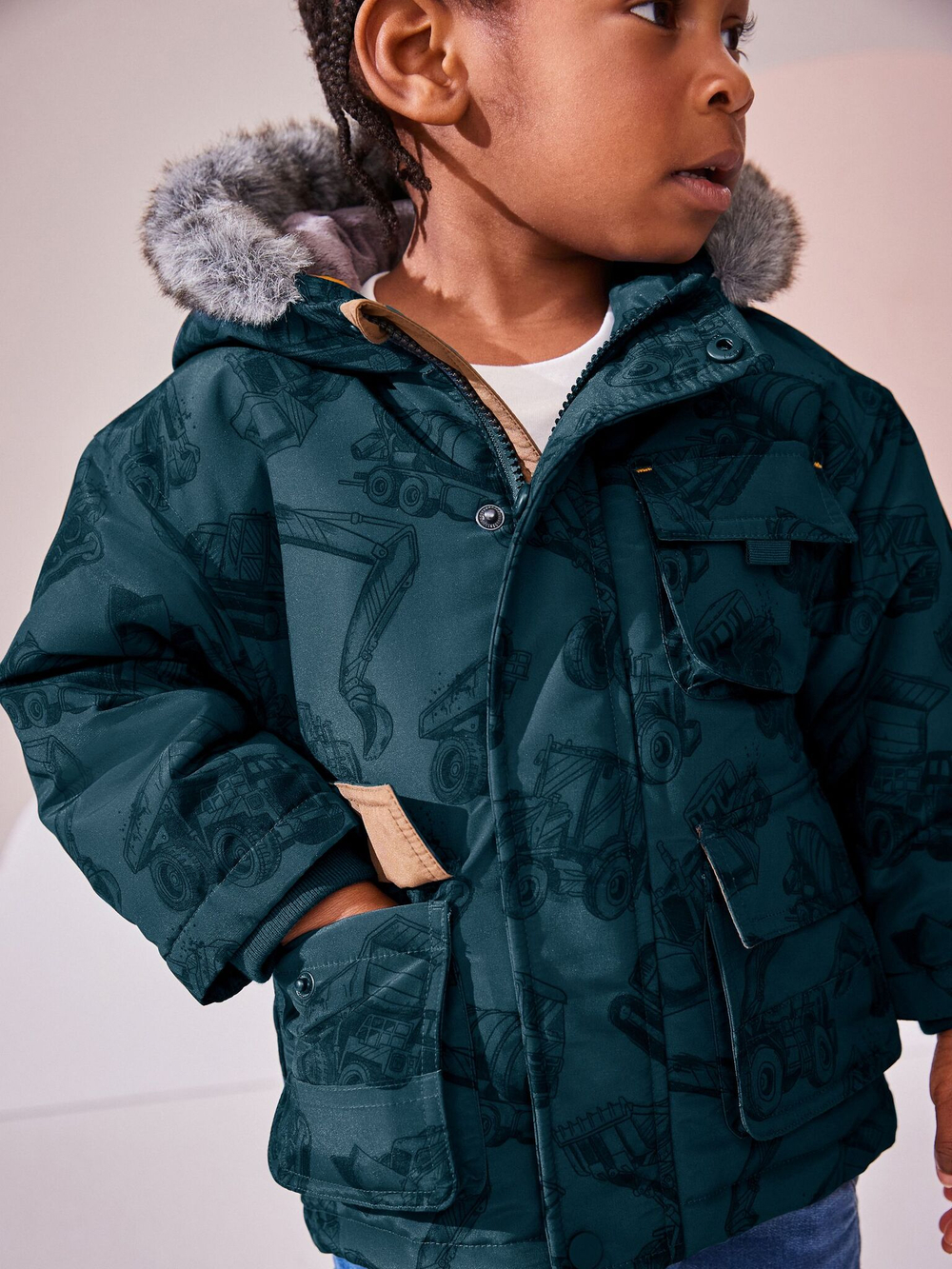 Куртка утепленная с капюшоном для мальчика Next Q53-235, Синий