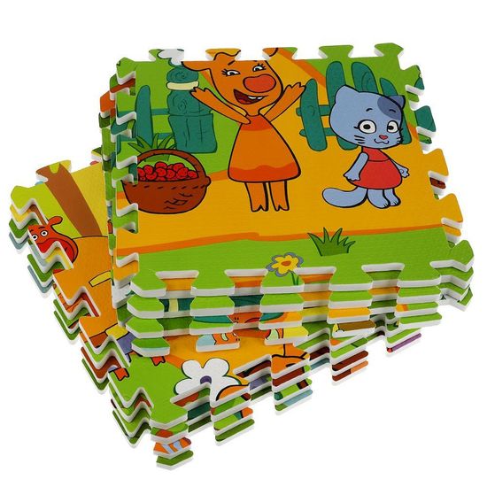 Коврик-пазл Оранжевая корова 8 сегментов, каждый 31.5*31.5см ИГРАЕМ ВМЕСТЕ