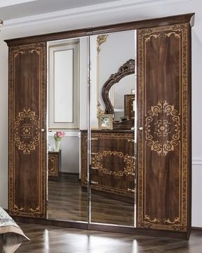 Шкаф  ПАТРИСИЯ  4-х ств. (2+2) караваджо  глянец с зеркалами