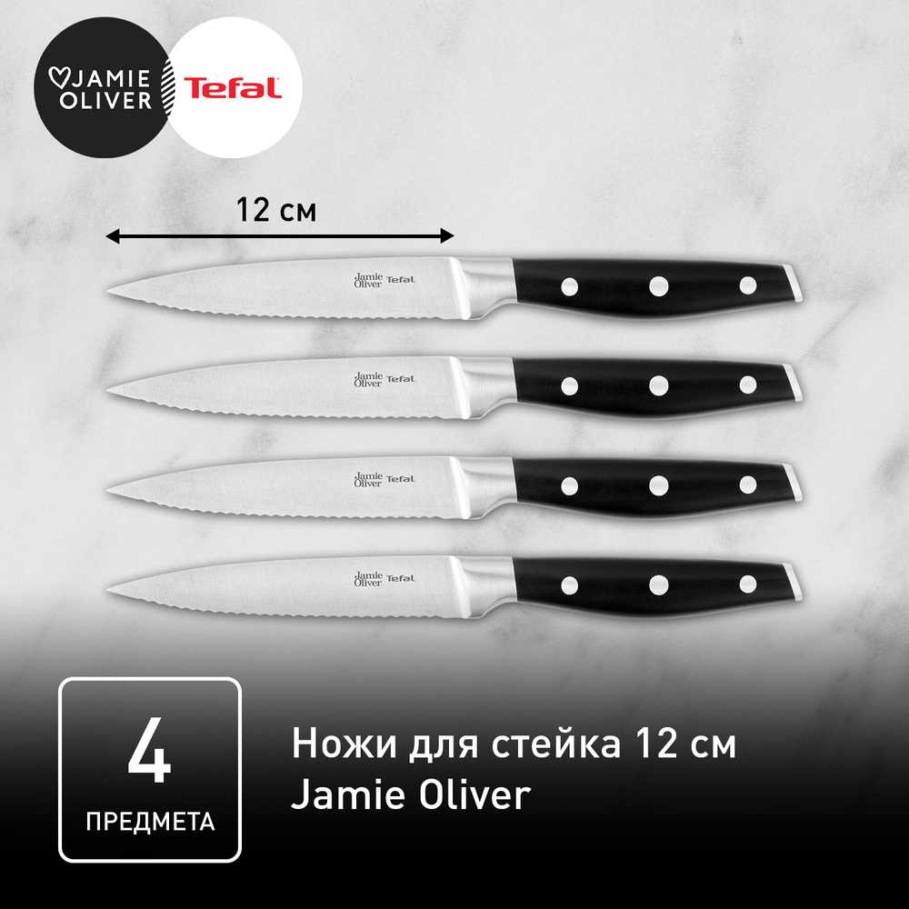 Набор ножей для стейка Tefal 4 предмета Jamie Oliver 12 cм K2670849