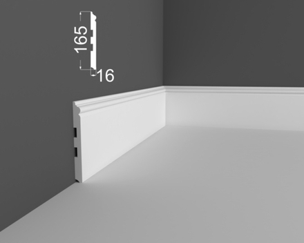 Плинтус напольный под покраску P21.165.16 МДФ Deartio 165x16x2070 мм