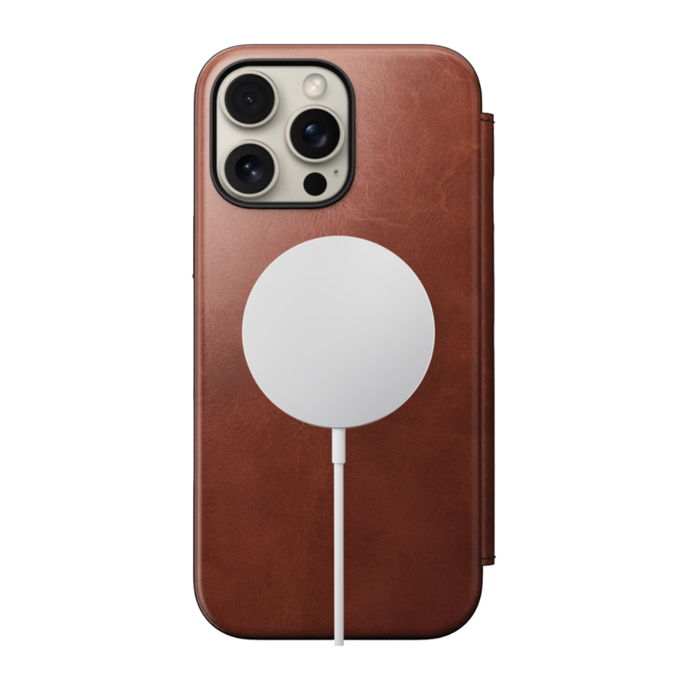 Кожаный чехол-книжка MagSafe Nomad Horween Modern Leather Folio Limited Edition для iPhone 16 Pro Max Чехол из натуральной кожи Horween