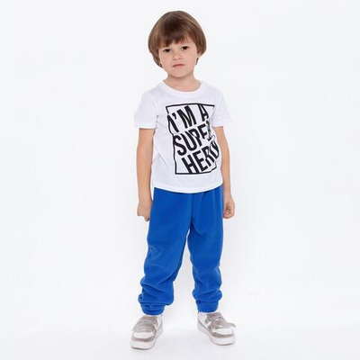 Брюки д/мальчика флис А.БФ-0417/1ф, р.128, синий, 9228948 (Детрик)