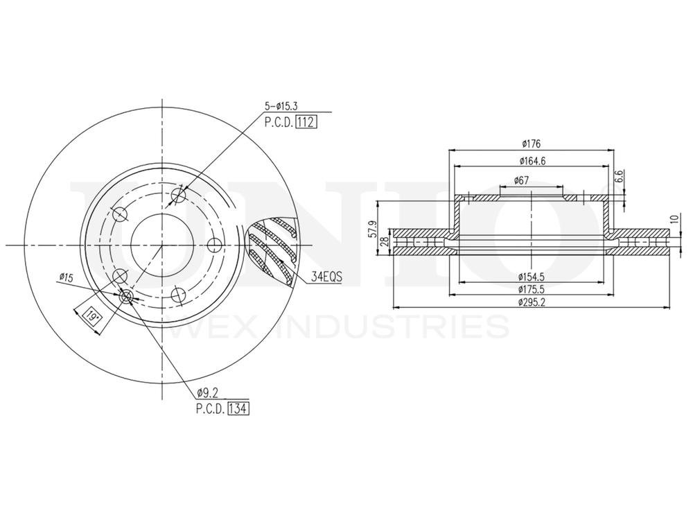Диск тормозной передний UNIO BRD-20440