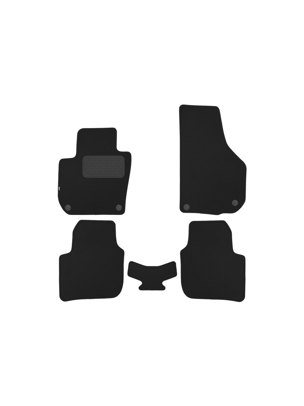 Коврики в салон для SKODA Superb АКПП 2008-2013, 2013-2015, седан, 5 шт. (текстиль) KLEVER03451122110KH