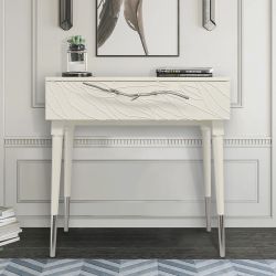 Консоль Арт Колор leaves Стайл Сильвер Кремовый белый