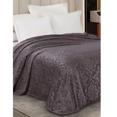 Плед Супер Софт пл 250г SKANDI Тиснение (кофейный), р. 200*220