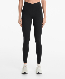 OYSHO Леггинсы длиной до щиколотки 65 см с V-образным вырезом и высокой посадкой, черный