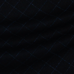 Шерстяная с добавлением кашемира ткань в тонкую клетку синего цвета