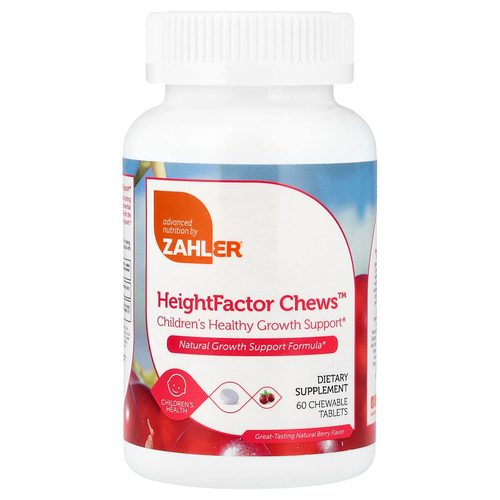 Zahler, Height Factor, жевательные таблетки, натуральные ягоды, 60 жевательных таблеток