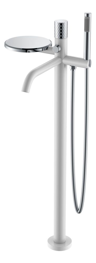 Смеситель напольный Boheme STICK WHITE 129-WCR DIAMOND CHROME