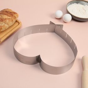 Форма кондитерская с регулируемым объемом "Сердце" 14,5-26,5 см