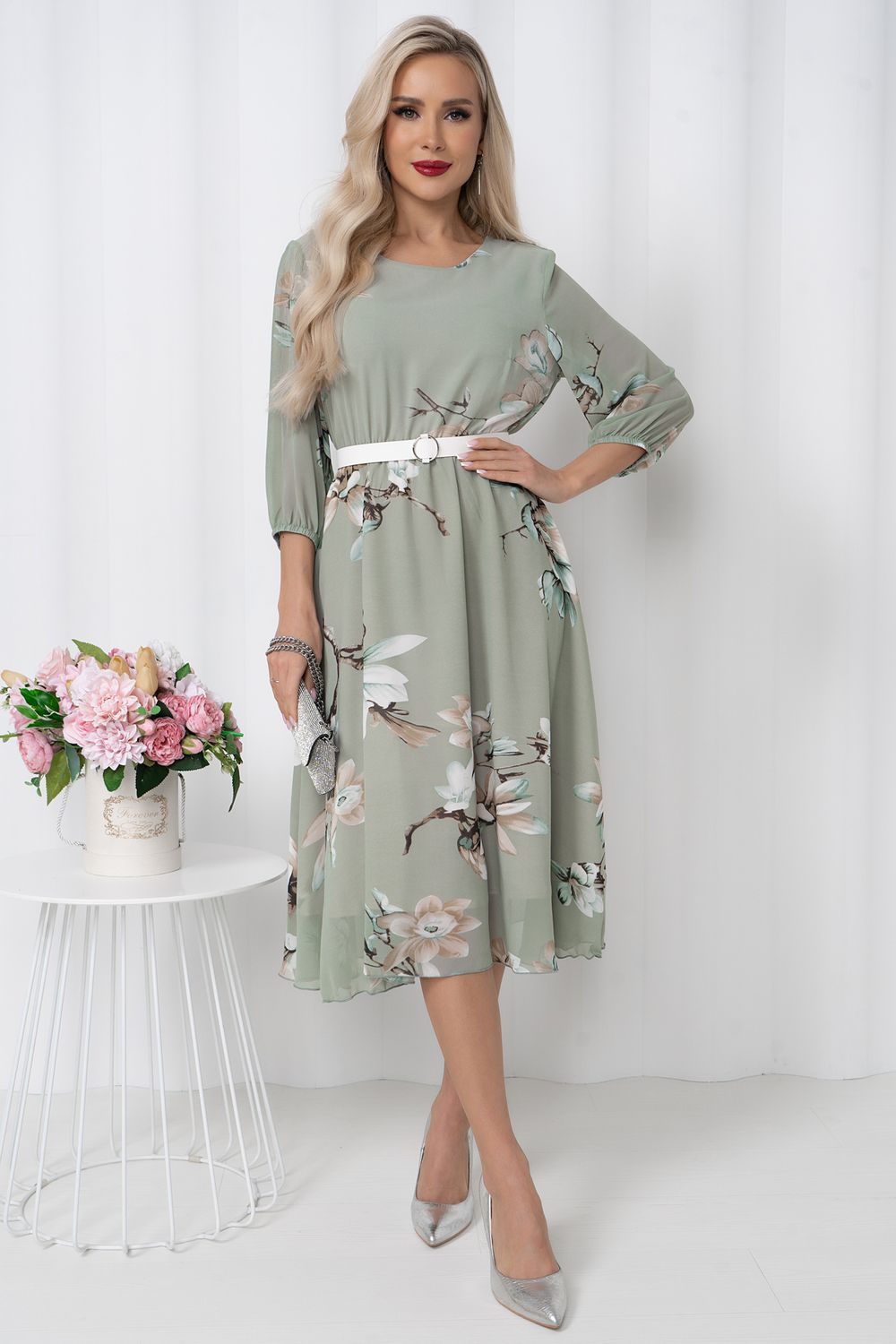 Платье Эрин (оливковое) Р11-1216/3 Nikol (Акция)